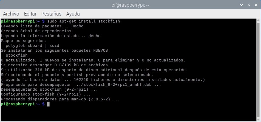 Instalación de Stockfish en Raspberry Pi 2