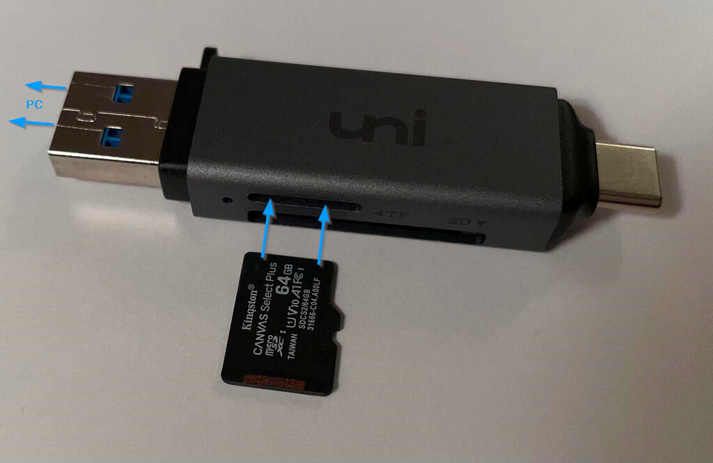 Lector USB para tarjetas SD